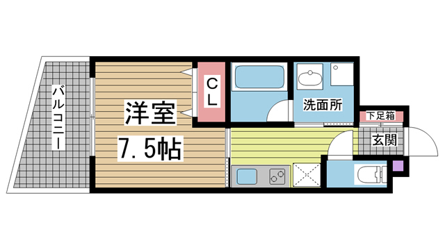 CITYSPIRE神戸元町Ⅰ 1206|神戸市中央区元町通(JR東海道本線(近畿)元町駅)のマンション間取 CITYSPIRE神戸元町Ⅰ 1206|神戸市中央区元町通(JR東海道本線(近畿)元町駅)のマンション間取
