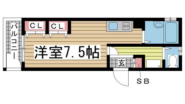 シャトレ春日野道 100|神戸市中央区筒井町(JR東海道本線(近畿)三ノ宮駅)のマンション間取 シャトレ春日野道 100|神戸市中央区筒井町(JR東海道本線(近畿)三ノ宮駅)のマンション間取