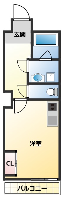 北野ビル2 406|神戸市長田区四番町(神戸市営地下鉄線長田駅)のマンション間取 北野ビル2 406|神戸市長田区四番町(神戸市営地下鉄線長田駅)のマンション間取
