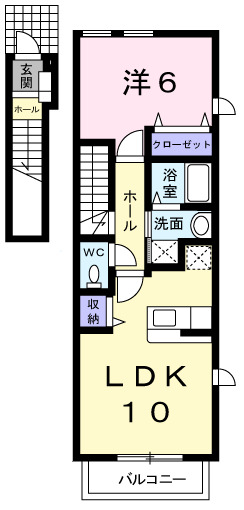ソレイユ カーサ 201|神戸市西区玉津町西河原(JR山陽本線明石駅)のアパート間取 ソレイユ カーサ 201|神戸市西区玉津町西河原(JR山陽本線明石駅)のアパート間取