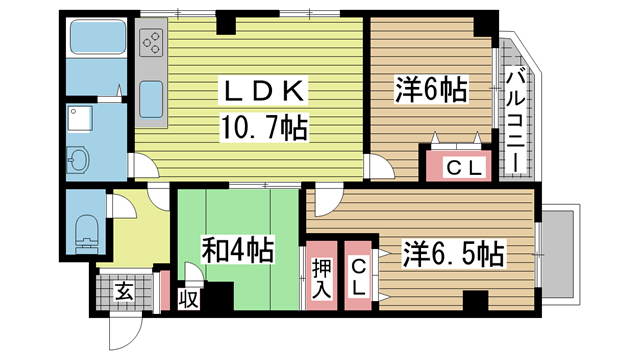 ロータリー西灘 602|神戸市灘区船寺通(阪神本線西灘駅)のマンション間取 ロータリー西灘 602|神戸市灘区船寺通(阪神本線西灘駅)のマンション間取