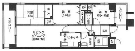 プロスペリテ神戸 304|神戸市灘区岩屋北町(JR東海道本線(近畿)灘駅)のマンション間取 プロスペリテ神戸 304|神戸市灘区岩屋北町(JR東海道本線(近畿)灘駅)のマンション間取
