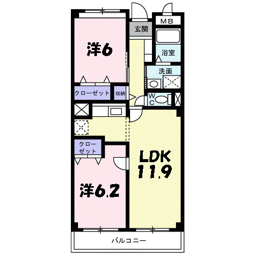 サンカルティエ 302|神戸市北区道場町日下部(神戸電鉄三田線道場南口駅)のマンション間取 サンカルティエ 302|神戸市北区道場町日下部(神戸電鉄三田線道場南口駅)のマンション間取