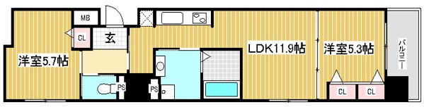 プリオーレ三宮 803|神戸市中央区磯辺通(ポートアイランド線貿易センター駅)のマンション間取 プリオーレ三宮 803|神戸市中央区磯辺通(ポートアイランド線貿易センター駅)のマンション間取
