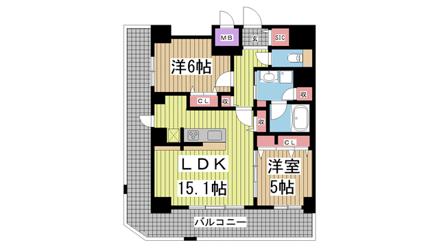 シェリール六甲道 606|神戸市灘区備後町(JR東海道本線(近畿)六甲道駅)のマンション間取 シェリール六甲道 606|神戸市灘区備後町(JR東海道本線(近畿)六甲道駅)のマンション間取