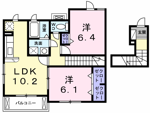 舞子坂ヒルズ 206|神戸市垂水区舞子坂(JR山陽本線舞子駅)のアパート間取 舞子坂ヒルズ 206|神戸市垂水区舞子坂(JR山陽本線舞子駅)のアパート間取