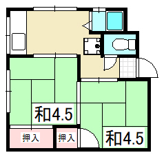腕塚アパート 2階西側|神戸市長田区腕塚町(JR山陽本線新長田駅)のアパート間取 腕塚アパート 2階西側|神戸市長田区腕塚町(JR山陽本線新長田駅)のアパート間取