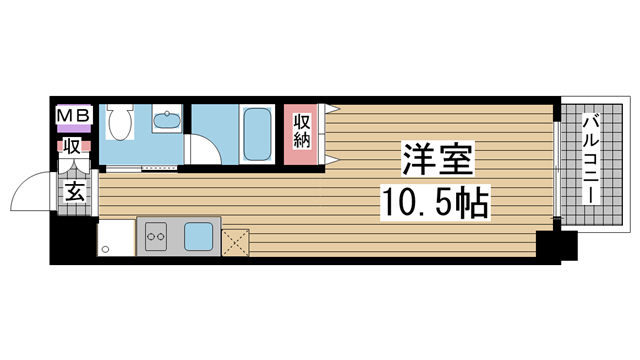 ライフデザイン三宮東 603|神戸市中央区日暮通(阪急神戸線春日野道駅)のマンション間取 ライフデザイン三宮東 603|神戸市中央区日暮通(阪急神戸線春日野道駅)のマンション間取