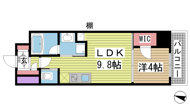 ブエナビスタ神戸三宮 1002|神戸市中央区中山手通(JR東海道本線(近畿)三ノ宮駅)のマンション間取 ブエナビスタ神戸三宮 1002|神戸市中央区中山手通(JR東海道本線(近畿)三ノ宮駅)のマンション間取
