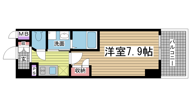 エスリード中山手県庁前 203|神戸市中央区中山手通(神戸市営地下鉄線県庁前駅)のマンション間取 エスリード中山手県庁前 203|神戸市中央区中山手通(神戸市営地下鉄線県庁前駅)のマンション間取