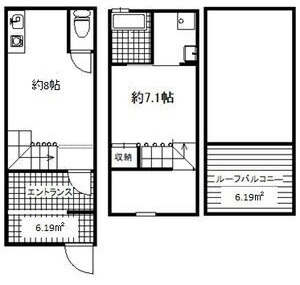 W&R APARTMENT02 1|神戸市垂水区高丸(JR山陽本線垂水駅)のテラスハウス間取 W&R APARTMENT02 1|神戸市垂水区高丸(JR山陽本線垂水駅)のテラスハウス間取
