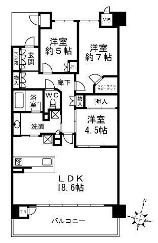 ジオ芦屋楠町 503|芦屋市楠町(JR東海道本線(近畿)芦屋駅)のマンション間取 ジオ芦屋楠町 503|芦屋市楠町(JR東海道本線(近畿)芦屋駅)のマンション間取