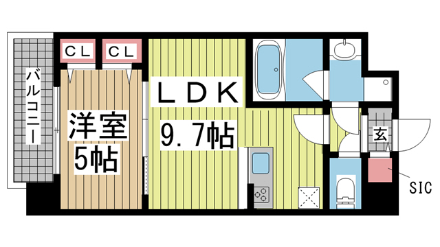 スプランディッド王子公園 606|神戸市灘区倉石通(阪急神戸線王子公園駅)のマンション間取 スプランディッド王子公園 606|神戸市灘区倉石通(阪急神戸線王子公園駅)のマンション間取