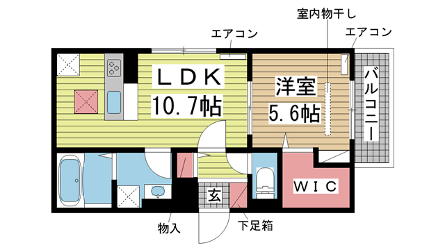 Habitation神戸 203|神戸市兵庫区七宮町(JR東海道本線(近畿)神戸駅)のアパート間取 Habitation神戸 203|神戸市兵庫区七宮町(JR東海道本線(近畿)神戸駅)のアパート間取