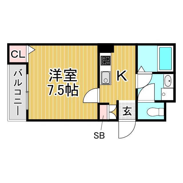 Genius・s 301|神戸市須磨区北町(山陽電鉄線月見山駅)のアパート間取 Genius・s 301|神戸市須磨区北町(山陽電鉄線月見山駅)のアパート間取