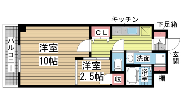 コスモリード神戸三宮 303|神戸市中央区日暮通(JR東海道本線(近畿)三ノ宮駅)のマンション間取 コスモリード神戸三宮 303|神戸市中央区日暮通(JR東海道本線(近畿)三ノ宮駅)のマンション間取