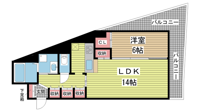 アルファレガロ神戸ウエスト 409|神戸市兵庫区塚本通(JR山陽本線兵庫駅)のマンション間取 アルファレガロ神戸ウエスト 409|神戸市兵庫区塚本通(JR山陽本線兵庫駅)のマンション間取
