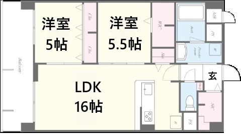 エクセルハイム東灘 204|神戸市東灘区北青木(阪神本線青木駅)のマンション間取 エクセルハイム東灘 204|神戸市東灘区北青木(阪神本線青木駅)のマンション間取