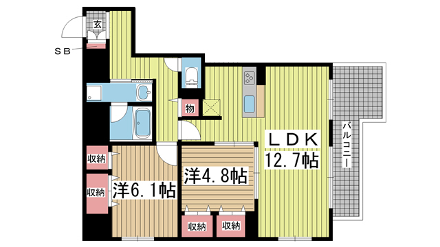 L・Isobe 三宮 408|神戸市中央区磯辺通(JR東海道本線(近畿)三ノ宮駅)のマンション間取 L・Isobe 三宮 408|神戸市中央区磯辺通(JR東海道本線(近畿)三ノ宮駅)のマンション間取
