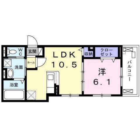 ECO GLANZ 303|尼崎市瓦宮(阪急神戸線園田駅)のアパート間取 ECO GLANZ 303|尼崎市瓦宮(阪急神戸線園田駅)のアパート間取