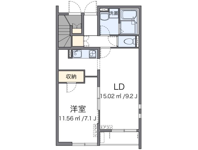 クレイノArinoⅡ 103|神戸市北区有野町二郎(神戸電鉄三田線田尾寺駅)のアパート間取 クレイノArinoⅡ 103|神戸市北区有野町二郎(神戸電鉄三田線田尾寺駅)のアパート間取