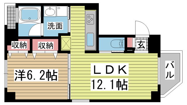 Y・House中道 301|神戸市兵庫区中道通(神戸高速線新開地駅)のマンション間取 Y・House中道 301|神戸市兵庫区中道通(神戸高速線新開地駅)のマンション間取