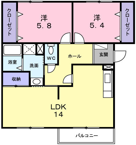 シャンパーニュ・ハヤシ 303|明石市藤江(JR山陽本線西明石駅)のマンション間取 シャンパーニュ・ハヤシ 303|明石市藤江(JR山陽本線西明石駅)のマンション間取
