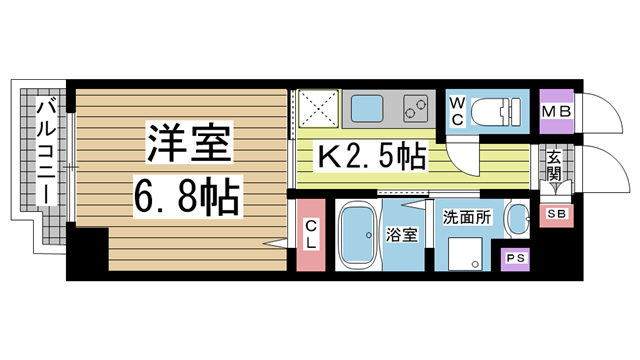 ネスト割塚 701|神戸市中央区割塚通(JR東海道本線(近畿)灘駅)のマンション間取 ネスト割塚 701|神戸市中央区割塚通(JR東海道本線(近畿)灘駅)のマンション間取