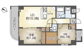 ブルーミンメドー本山 304|神戸市東灘区本山中町(JR東海道本線(近畿)甲南山手駅)のマンション間取 ブルーミンメドー本山 304|神戸市東灘区本山中町(JR東海道本線(近畿)甲南山手駅)のマンション間取