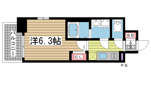 プロヴィスタ神戸三宮EAST 501|神戸市中央区吾妻通(阪急神戸線春日野道駅)のマンション間取 プロヴィスタ神戸三宮EAST 501|神戸市中央区吾妻通(阪急神戸線春日野道駅)のマンション間取