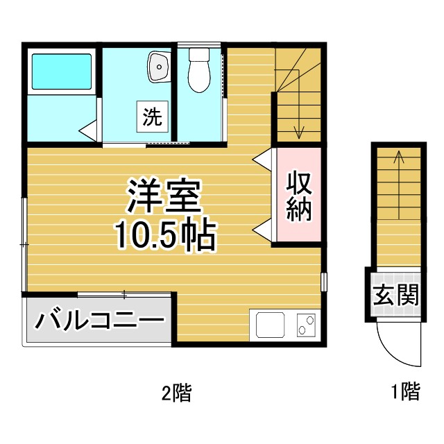 プリッ2御崎 201|神戸市兵庫区御崎町(JR和田岬線和田岬駅)のアパート間取 プリッ2御崎 201|神戸市兵庫区御崎町(JR和田岬線和田岬駅)のアパート間取
