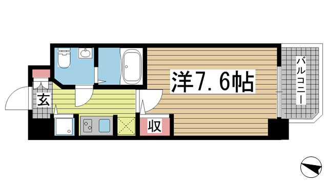 S-RESIDENCE神戸磯上通 407|神戸市中央区磯上通(JR東海道本線(近畿)三ノ宮駅)のマンション間取 S-RESIDENCE神戸磯上通 407|神戸市中央区磯上通(JR東海道本線(近畿)三ノ宮駅)のマンション間取