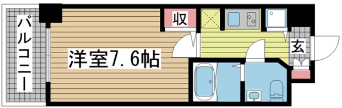 S-RESIDENCE神戸磯上通 502|神戸市中央区磯上通(JR東海道本線(近畿)三ノ宮駅)のマンション間取 S-RESIDENCE神戸磯上通 502|神戸市中央区磯上通(JR東海道本線(近畿)三ノ宮駅)のマンション間取
