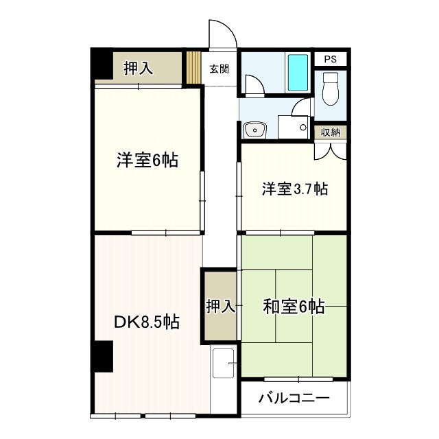 第三岩井ハイツ 302|神戸市垂水区千代が丘(山陽電鉄線山陽垂水駅)のマンション間取 第三岩井ハイツ 302|神戸市垂水区千代が丘(山陽電鉄線山陽垂水駅)のマンション間取