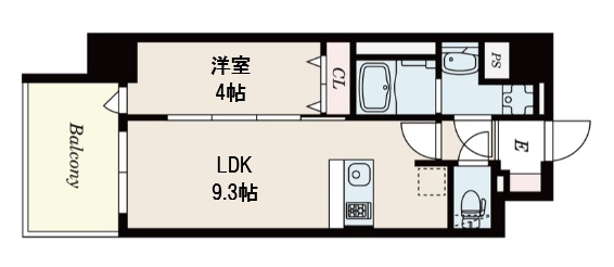 エスライズ神戸三宮山手通壱番館 301|神戸市中央区国香通(JR東海道本線(近畿)三ノ宮駅)のマンション間取 エスライズ神戸三宮山手通壱番館 301|神戸市中央区国香通(JR東海道本線(近畿)三ノ宮駅)のマンション間取
