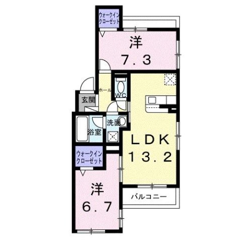 cerne西宮 201|西宮市松原町(JR東海道本線(近畿)西宮駅)のアパート間取 cerne西宮 201|西宮市松原町(JR東海道本線(近畿)西宮駅)のアパート間取