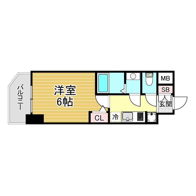 アドバンス神戸ラシュレ 1101|神戸市兵庫区西多聞通(JR東海道本線(近畿)神戸駅)のマンション間取 アドバンス神戸ラシュレ 1101|神戸市兵庫区西多聞通(JR東海道本線(近畿)神戸駅)のマンション間取