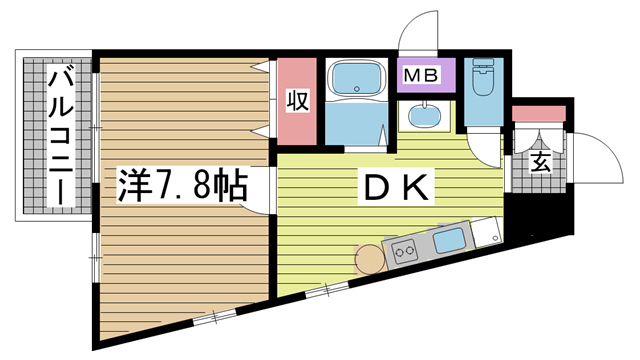エステムコート新神戸エリタージュ 703|神戸市中央区生田町(神戸市営地下鉄線新神戸駅)のマンション間取 エステムコート新神戸エリタージュ 703|神戸市中央区生田町(神戸市営地下鉄線新神戸駅)のマンション間取