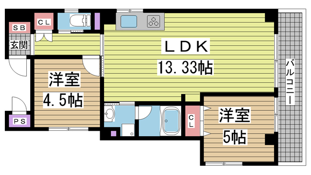 Glicina神戸三宮 402|神戸市中央区二宮町(JR東海道本線(近畿)三ノ宮駅)のマンション間取 Glicina神戸三宮 402|神戸市中央区二宮町(JR東海道本線(近畿)三ノ宮駅)のマンション間取