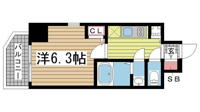 エスリードレジデンス神戸三宮 501|神戸市中央区琴ノ緒町(JR東海道本線(近畿)三ノ宮駅)のマンション間取 エスリードレジデンス神戸三宮 501|神戸市中央区琴ノ緒町(JR東海道本線(近畿)三ノ宮駅)のマンション間取