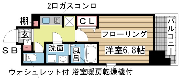 レジュールアッシュ神戸元町 507|神戸市中央区花隈町(JR東海道本線(近畿)元町駅)のマンション間取 レジュールアッシュ神戸元町 507|神戸市中央区花隈町(JR東海道本線(近畿)元町駅)のマンション間取