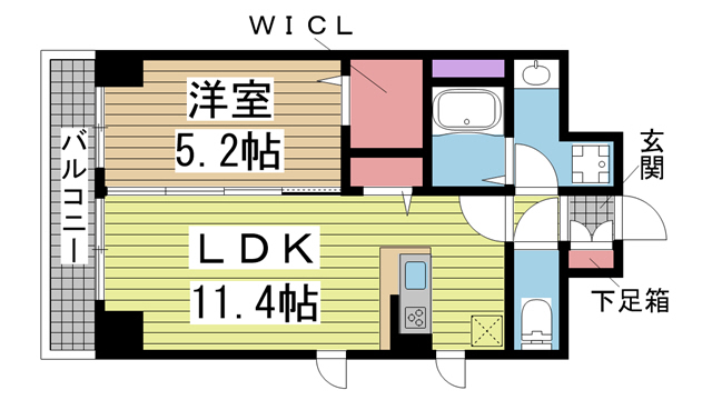 precioso神戸 601|神戸市長田区北町(神戸高速線高速長田駅)のマンション間取 precioso神戸 601|神戸市長田区北町(神戸高速線高速長田駅)のマンション間取