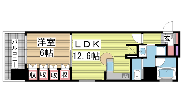 リーガル神戸三宮フラワーロード 304|神戸市中央区八幡通(JR東海道本線(近畿)三ノ宮駅)のマンション間取 リーガル神戸三宮フラワーロード 304|神戸市中央区八幡通(JR東海道本線(近畿)三ノ宮駅)のマンション間取