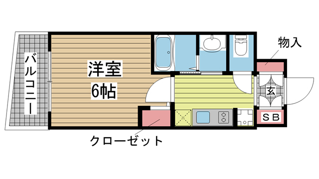 エステムコート神戸元町Ⅱブリーズ 1301|神戸市中央区下山手通(神戸市営地下鉄線大倉山駅)のマンション間取 エステムコート神戸元町Ⅱブリーズ 1301|神戸市中央区下山手通(神戸市営地下鉄線大倉山駅)のマンション間取