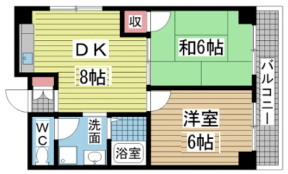 澤村マンション 601|神戸市兵庫区門口町(JR山陽本線兵庫駅)のマンション間取 澤村マンション 601|神戸市兵庫区門口町(JR山陽本線兵庫駅)のマンション間取