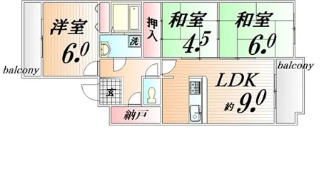 パルピアマンション 103|神戸市西区池上(神戸市営地下鉄線伊川谷駅)のマンション間取 パルピアマンション 103|神戸市西区池上(神戸市営地下鉄線伊川谷駅)のマンション間取