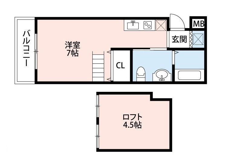 Giulia須磨浦Ⅰ 302|神戸市須磨区須磨浦通(JR山陽本線須磨駅)のアパート間取 Giulia須磨浦Ⅰ 302|神戸市須磨区須磨浦通(JR山陽本線須磨駅)のアパート間取