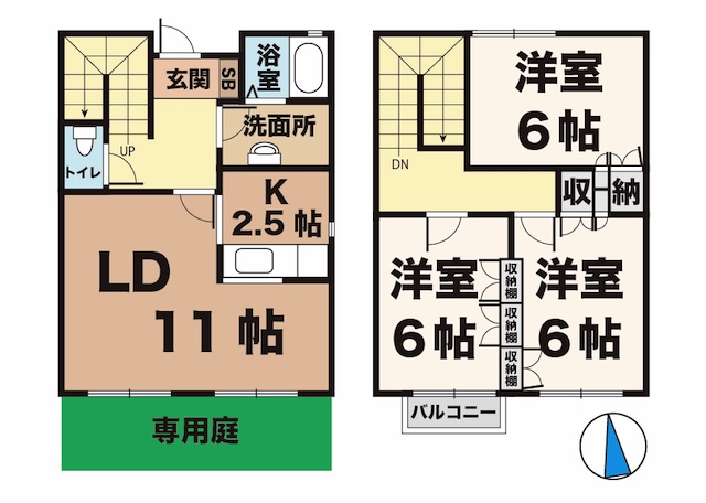 メゾン・プルーン 2|神戸市西区小山(JR山陽本線明石駅)の貸家間取 メゾン・プルーン 2|神戸市西区小山(JR山陽本線明石駅)の貸家間取