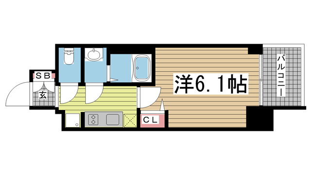 エステムコート神戸グランスタイル 1413|神戸市兵庫区大開通(JR山陽本線兵庫駅)のマンション間取 エステムコート神戸グランスタイル 1413|神戸市兵庫区大開通(JR山陽本線兵庫駅)のマンション間取