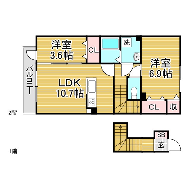 フェーブ千代が丘 00205|神戸市垂水区千代が丘(JR山陽本線垂水駅)のアパート間取 フェーブ千代が丘 00205|神戸市垂水区千代が丘(JR山陽本線垂水駅)のアパート間取